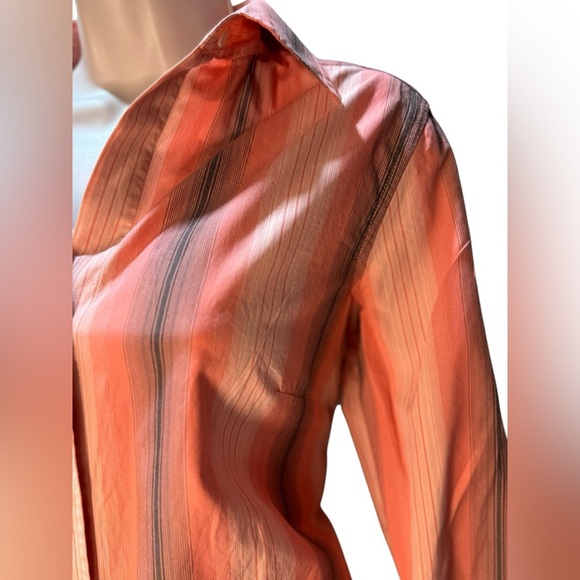 Eddie Bauer 100 | 2x 100 | 2 Cotton Poplin Button-up top pink gray white Small - Picture 2 of 11